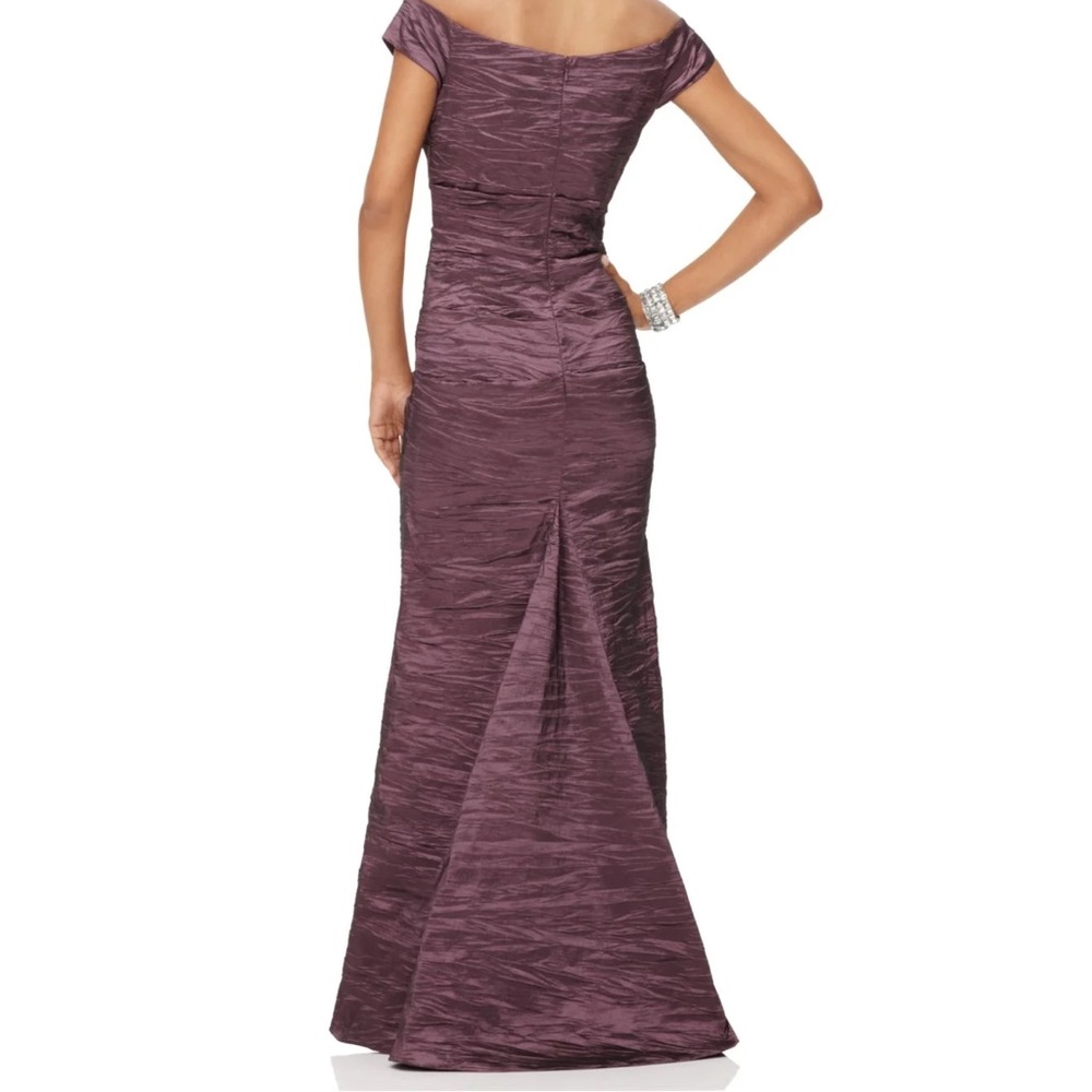Taffeta Ruched Crinkle Mermaid Evening Gown